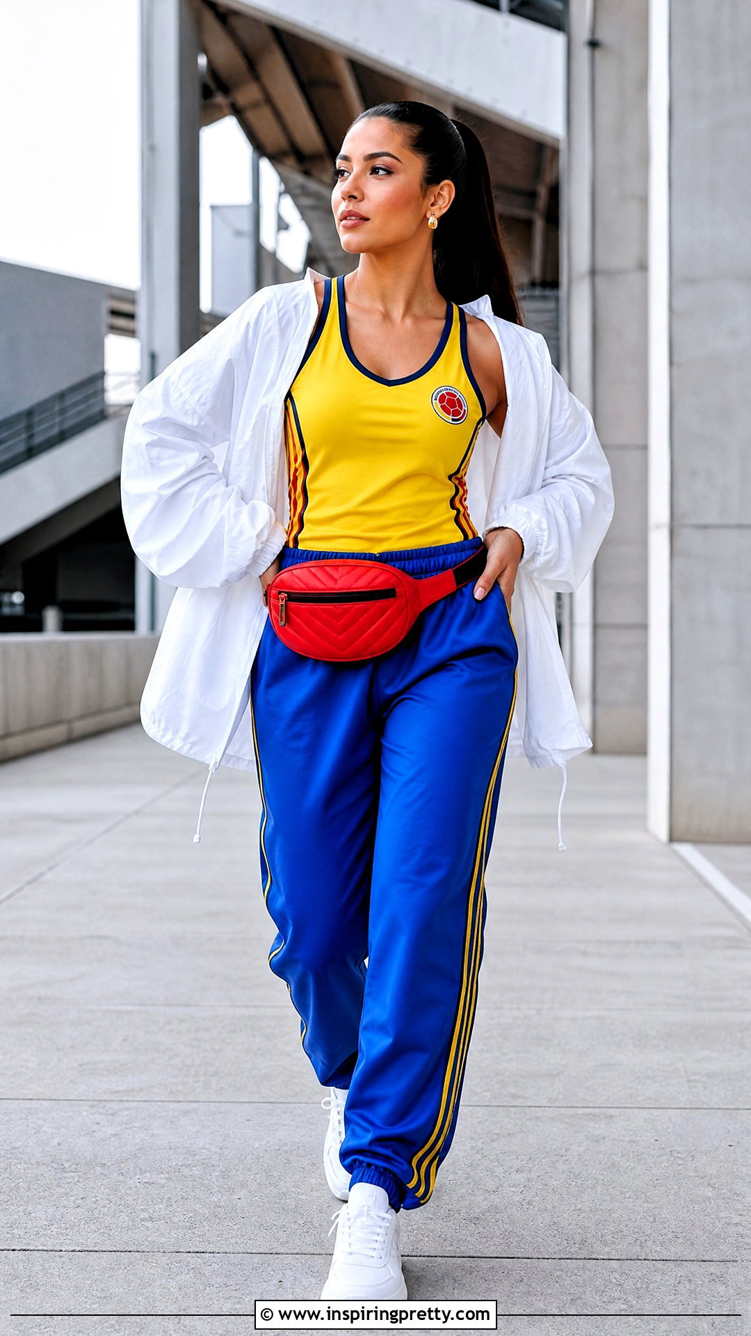 Colombia Tank Top With Blue Track Pants - 25 colombia tank top outfit ideas