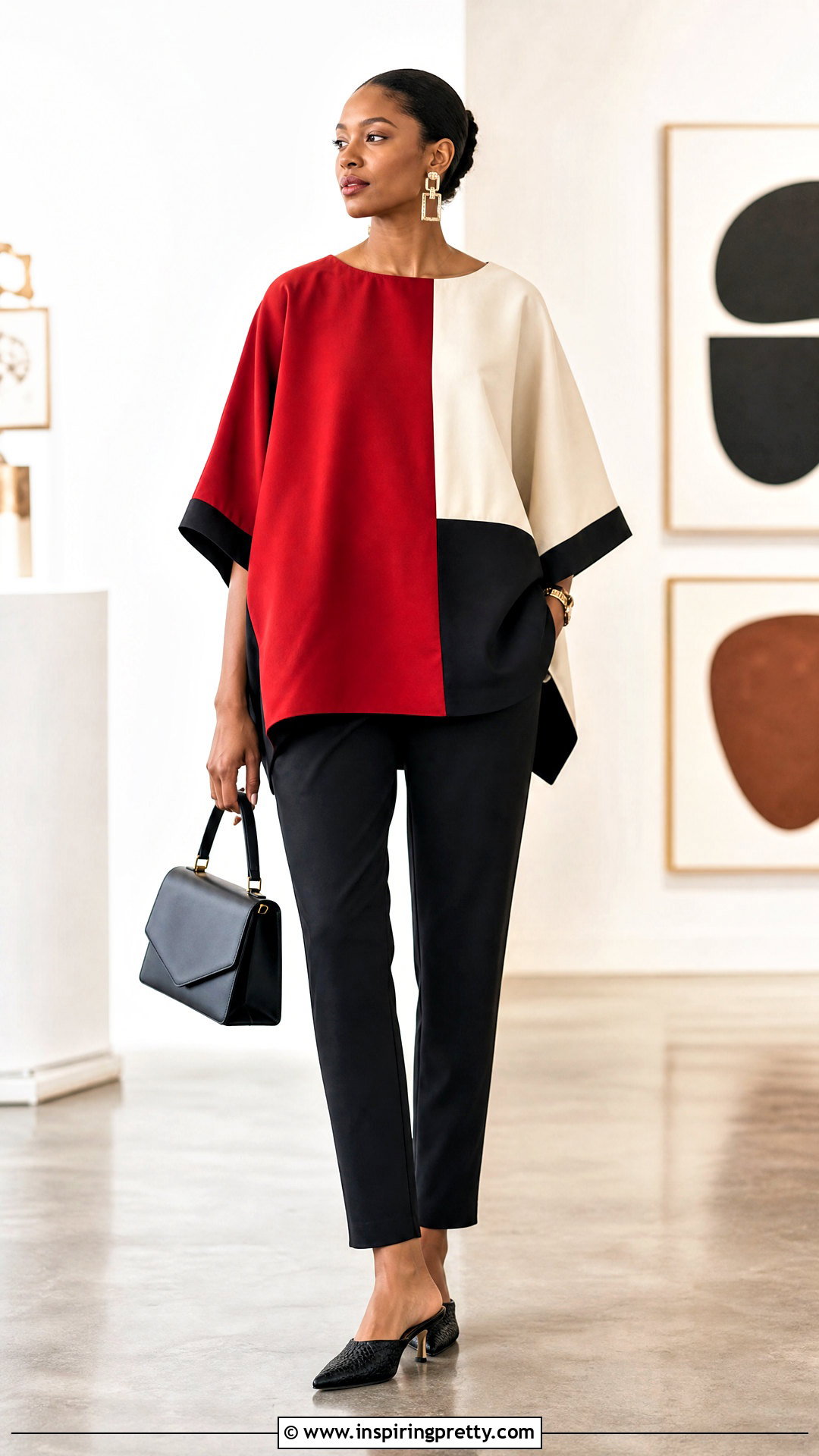 Color Block Bubu Top With Black Pants - 50 bubu top style ideas