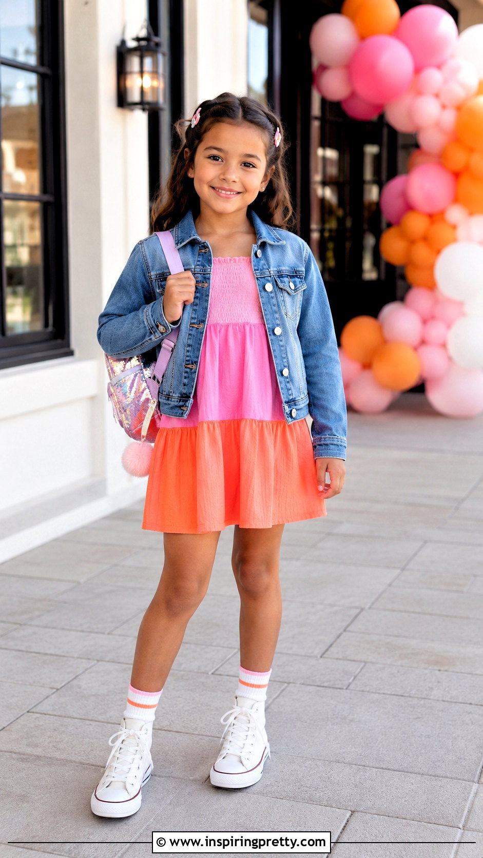 Color Block Kids Tube Top Dress With High Top Sneakers - 25 Kids Tube Top Dresses