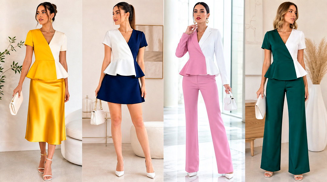 20 Color Block Peplum Top Outfit Ideas for Chic Weekends