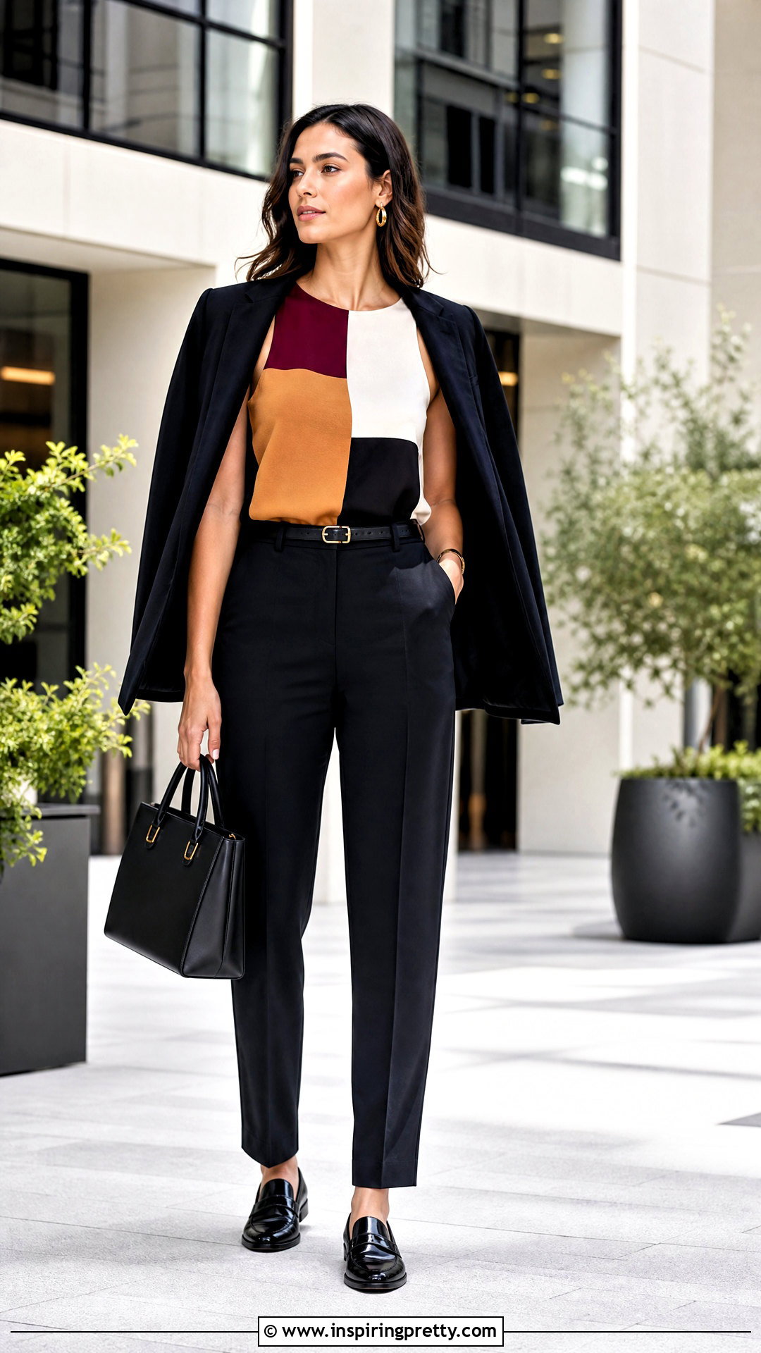 Color Block Tank Top With Black Trousers And Loafers - 20 Color Block Tank Top On Hanger outfit ideas