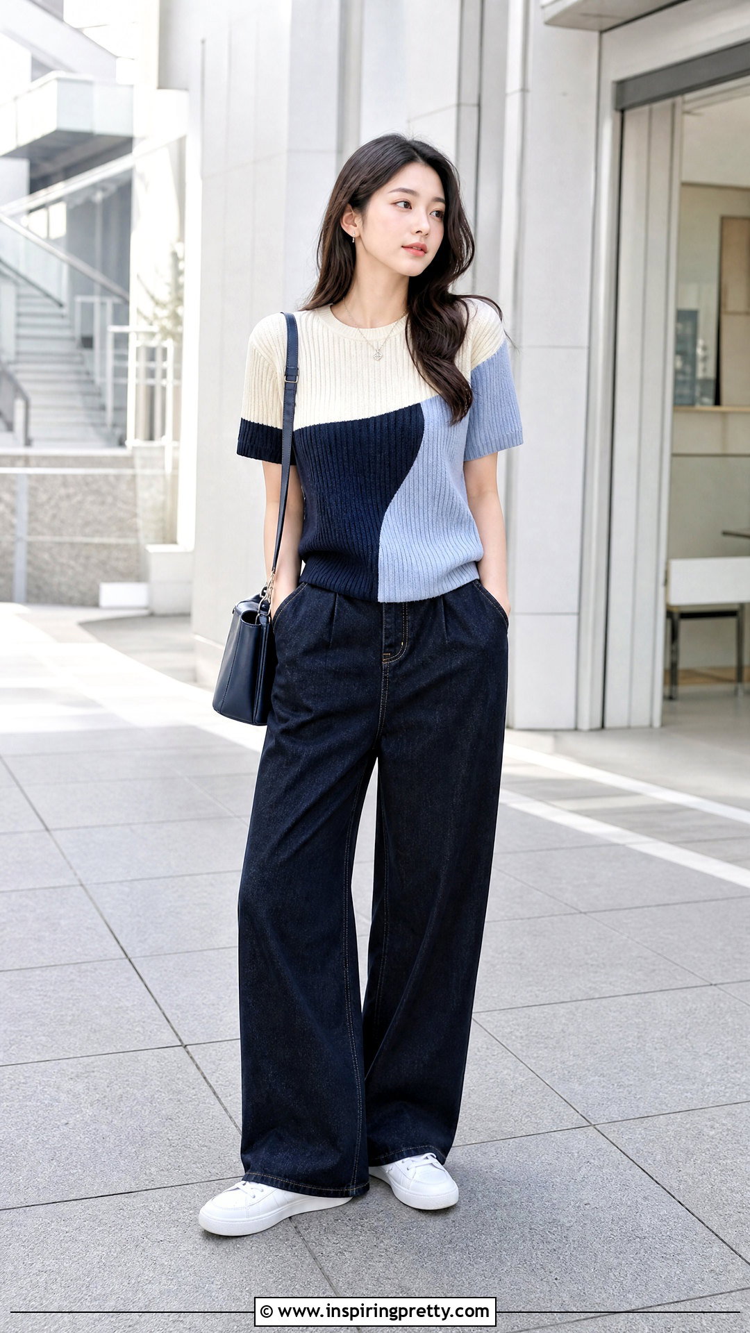 Color Block Top Outfit - 50 korean tops for women