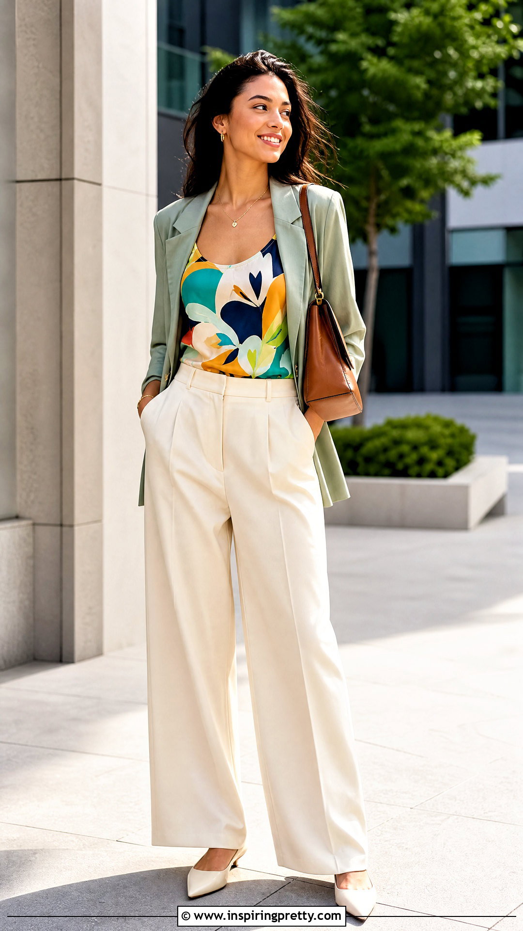Colorful Graphic Tank Top With Wide Leg Trousers - 20 Colorful Graphic Tank Top outfit ideas