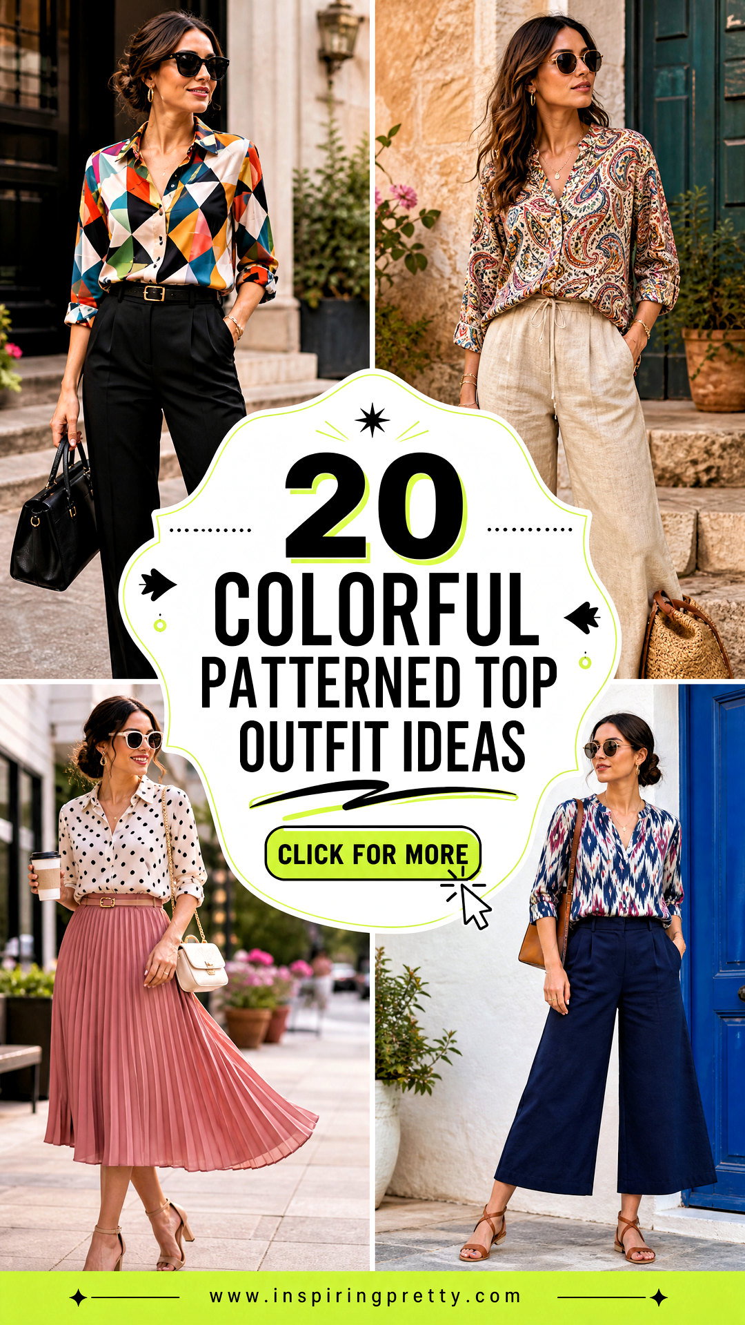 20 Colorful Patterned Top Outfit Ideas for Bold Everyday Style - 20 Colorful Patterned Top Outfit Ideas for Bold Everyday Style