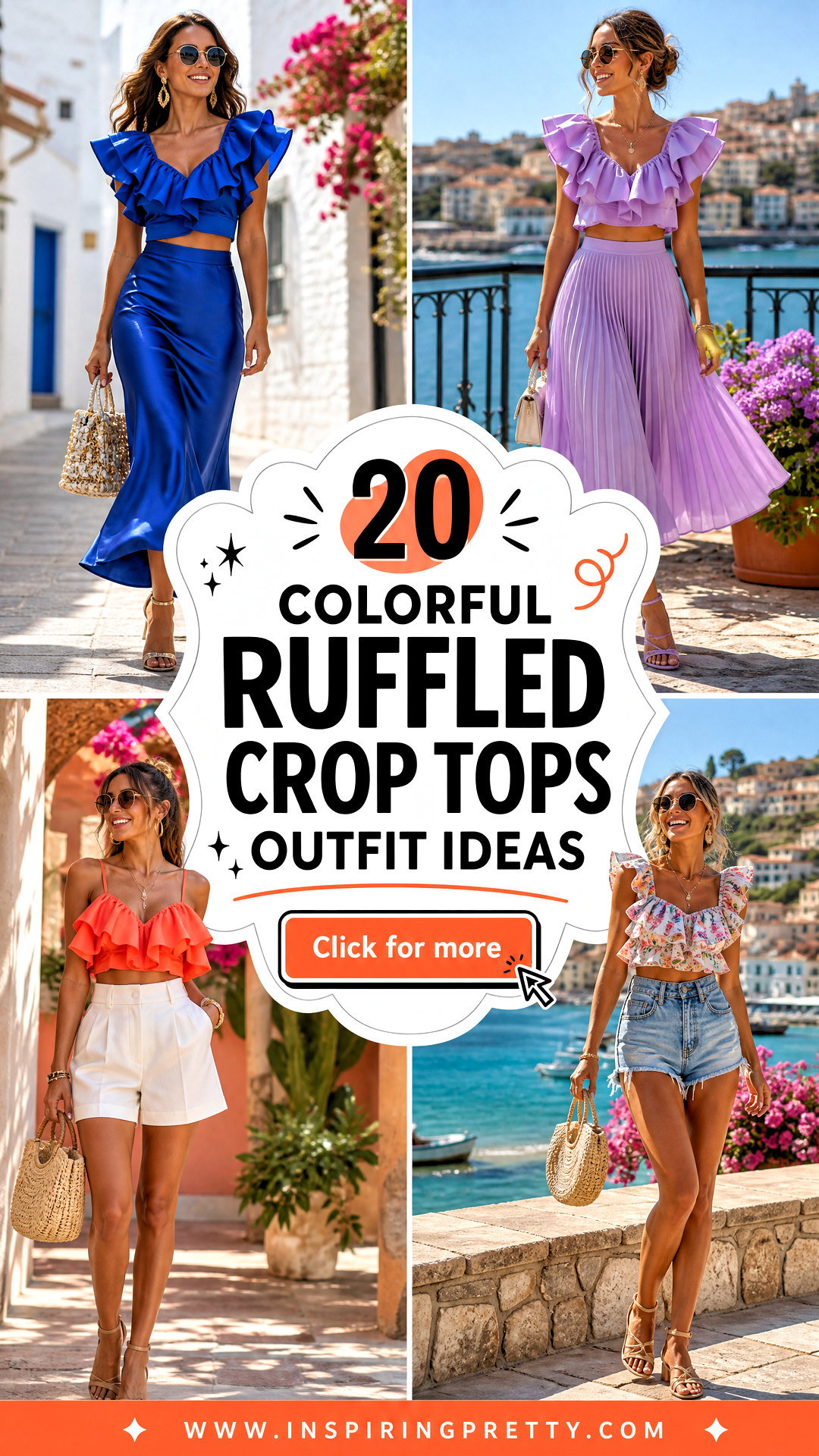 20 Colorful Ruffled Crop Tops Outfit Ideas for Summer Style - 20 Colorful Ruffled Crop Tops Outfit Ideas for Summer Style