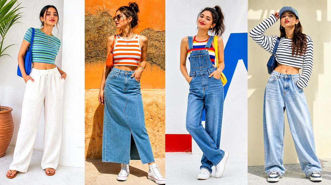 20 Colorful Striped Crop Tops Outfit Ideas for Summer Style
