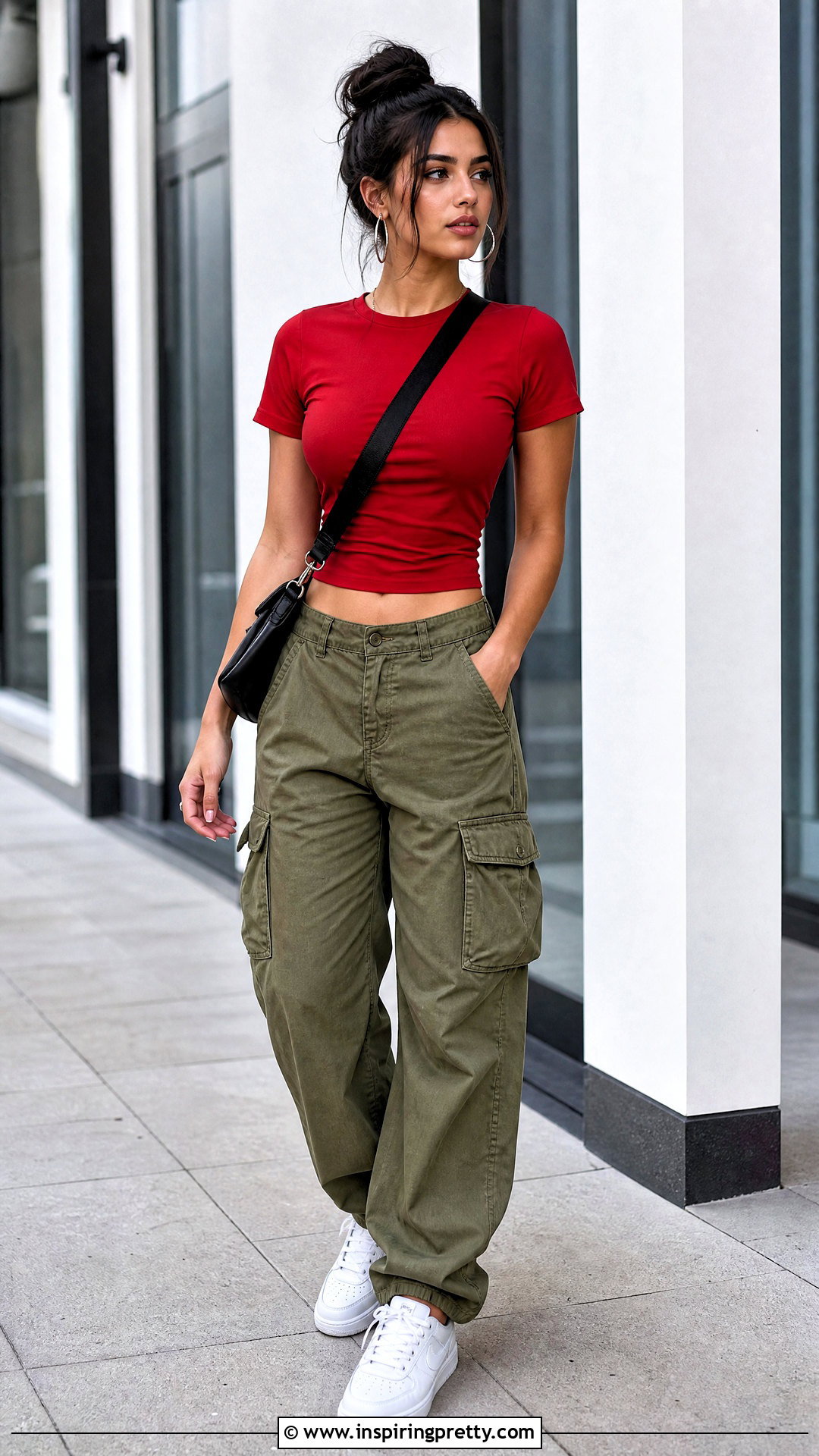 Colorful T Shirt With Cargo Pants - How To Style Colorful Tops (20 Ways)
