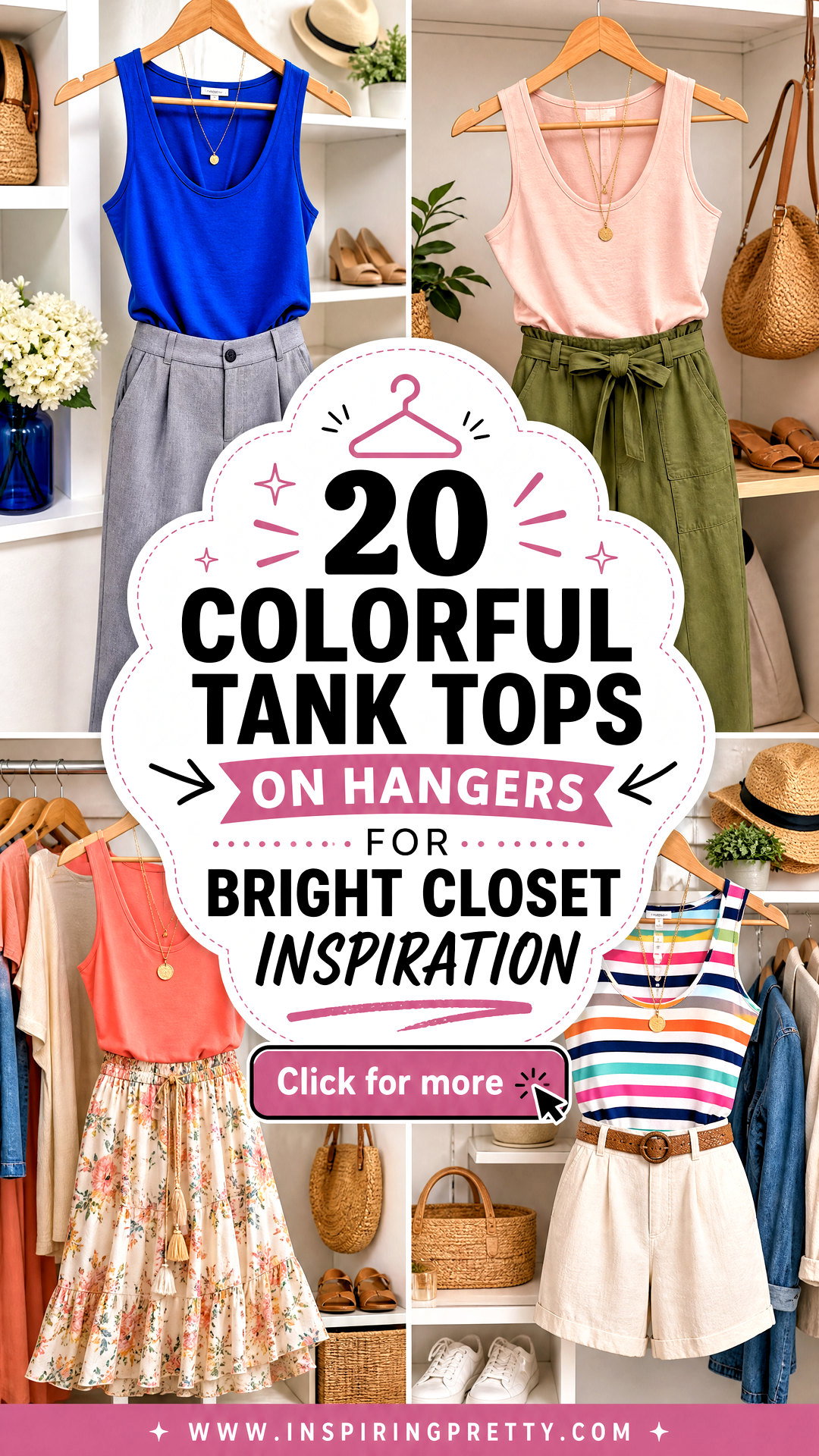 20 Colorful Tank Tops on Hangers for Bright Closet Inspiration - 20 Colorful Tank Tops on Hangers for Bright Closet Inspiration