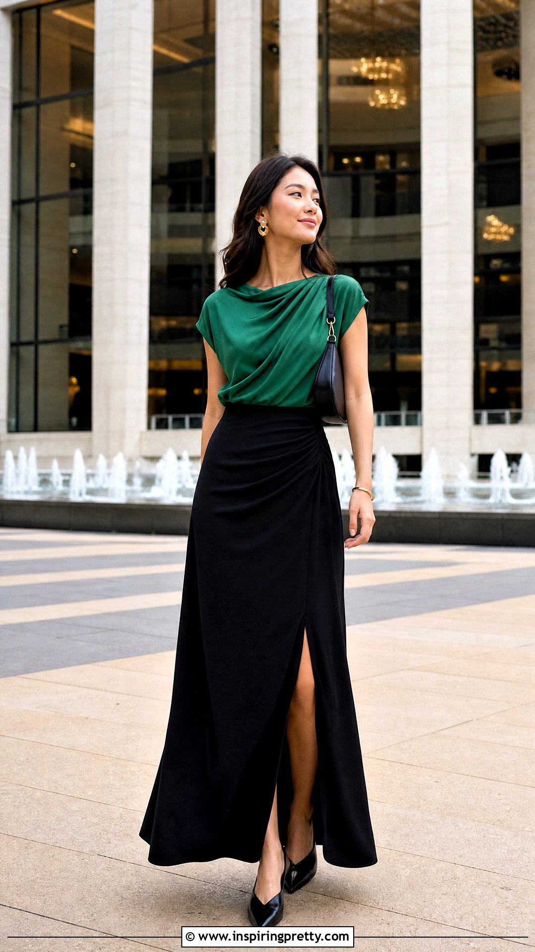 Colorful Top With Black Maxi Skirt - How To Style Colorful Tops (20 Ways)