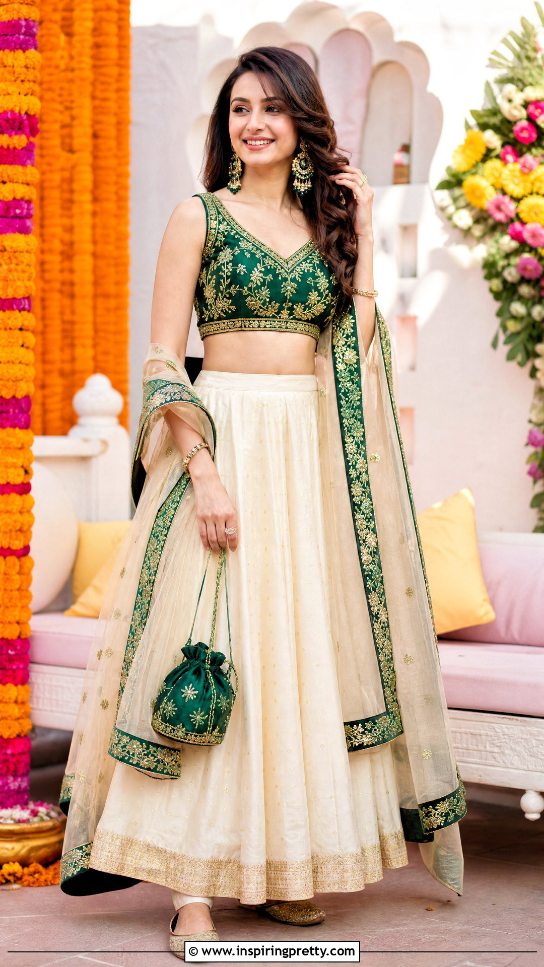 Contrast Crop Top Lehenga - 25 crop top lehenga new models