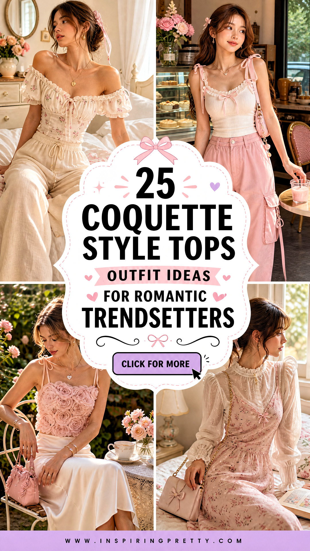 25 Coquette Style Tops Outfit Ideas for Romantic Trendsetters - 25 Coquette Style Tops Outfit Ideas for Romantic Trendsetters