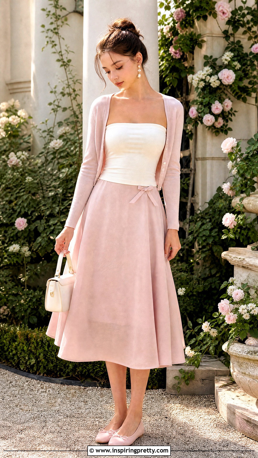 Coquette Tube Top With Bow Skirt - 50 tube top outfit aesthetic ideas