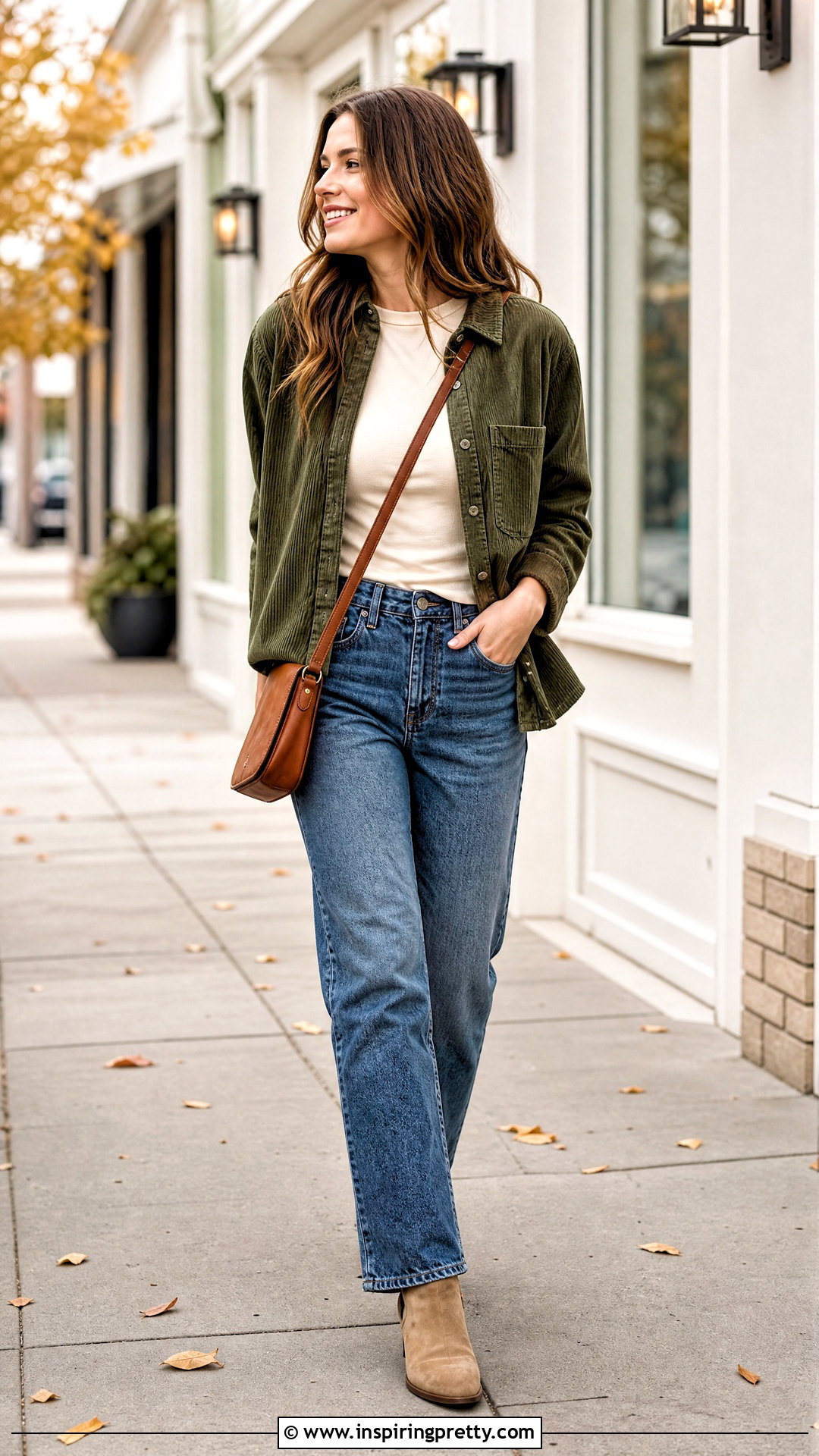 Corduroy Shirt With Relaxed Jeans - 50 Top Shirt outfit ideas