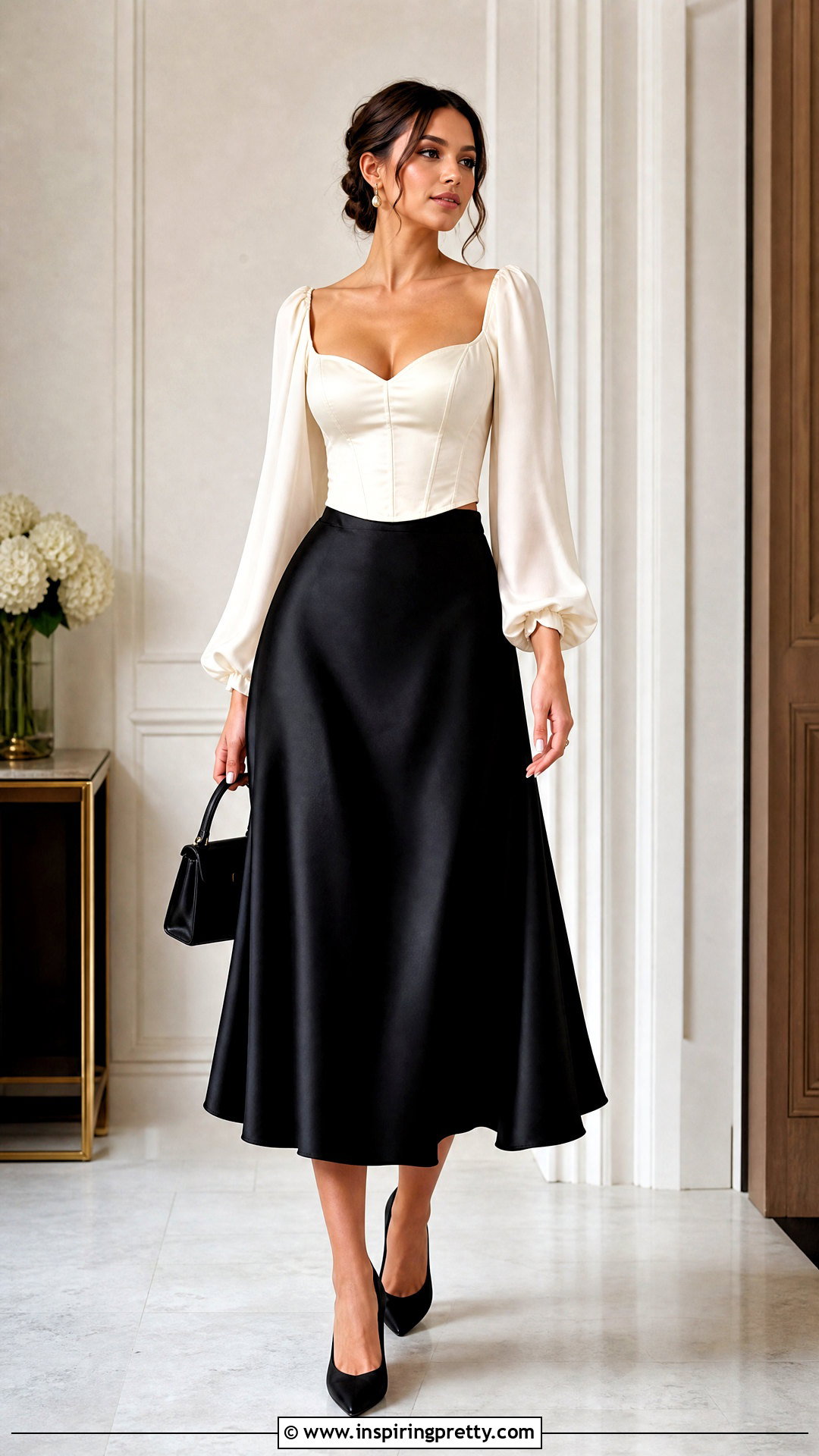 Corset Blouse Going Out Top With Midi Skirt - 50 cute going out tops outfit ideas