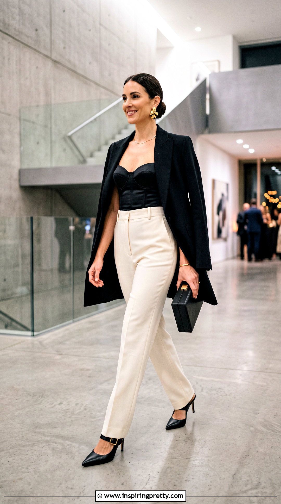 Corset Bra Top With Tailored Trousers - 25 types of bra tops outfit ideas