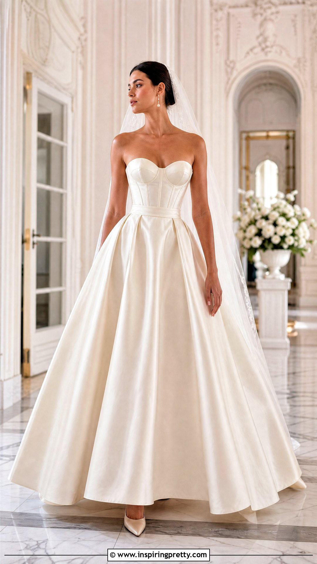 Corset Bridal Top With Satin Ball Skirt - 20 bridal top separates