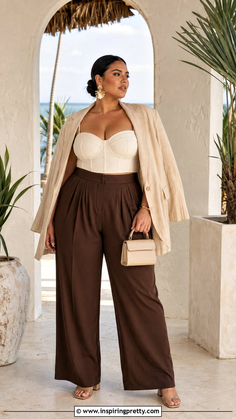 Corset Crop Top And Wide Leg Trousers Outfit - 25 dominican republic crop top outfit ideas