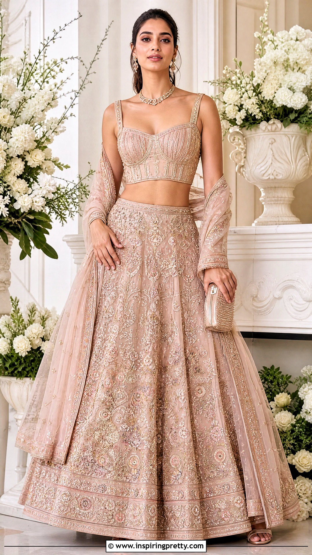 Corset Crop Top Blouse With Lehenga - 50 crop top blouse designs