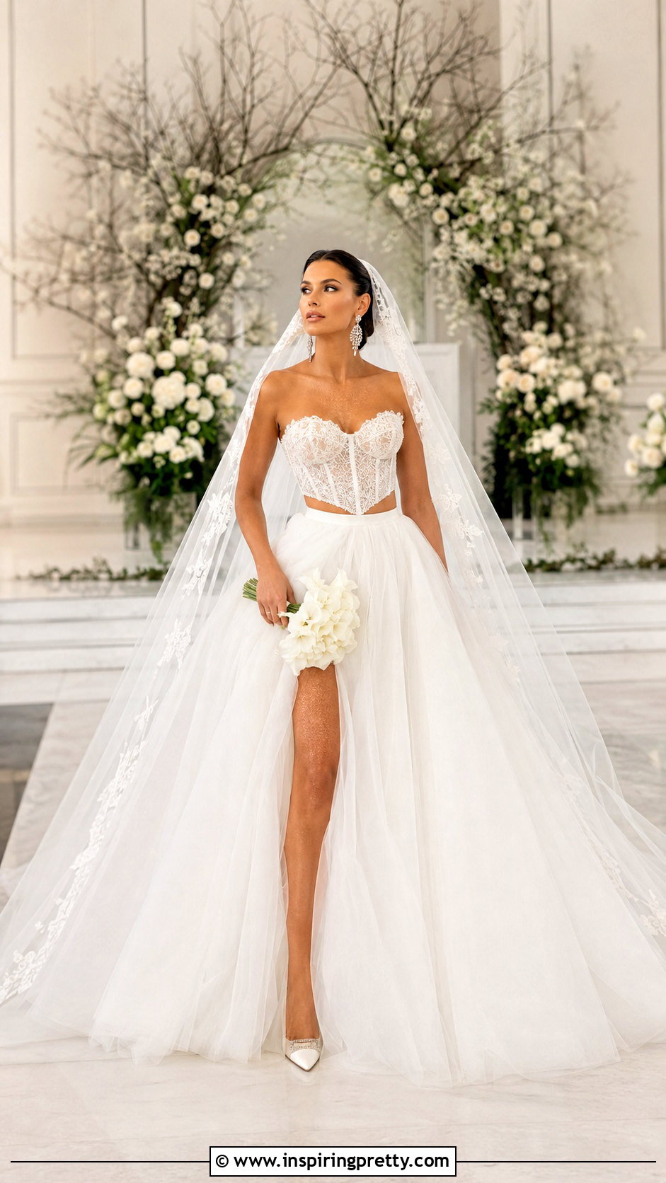 Corset Crop Top Bridal Dress - 25 crop top bridal dress outfit ideas