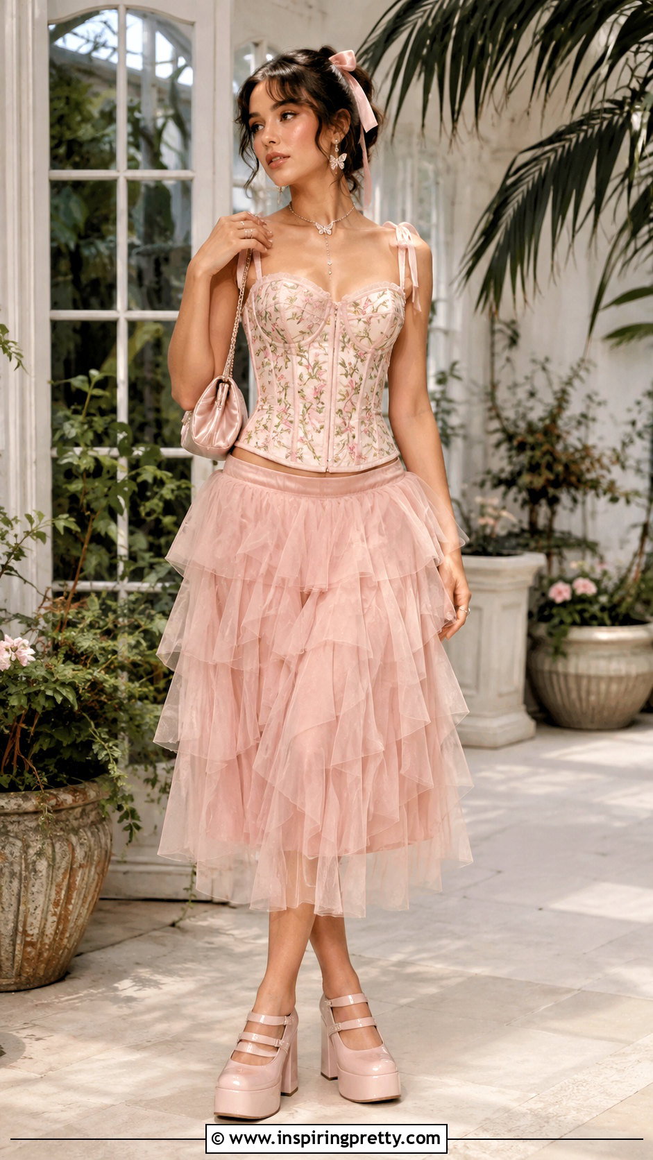 Corset Fairy Top and Tulle Midi Skirt Outfit - 25 fairy top y2k outfit ideas