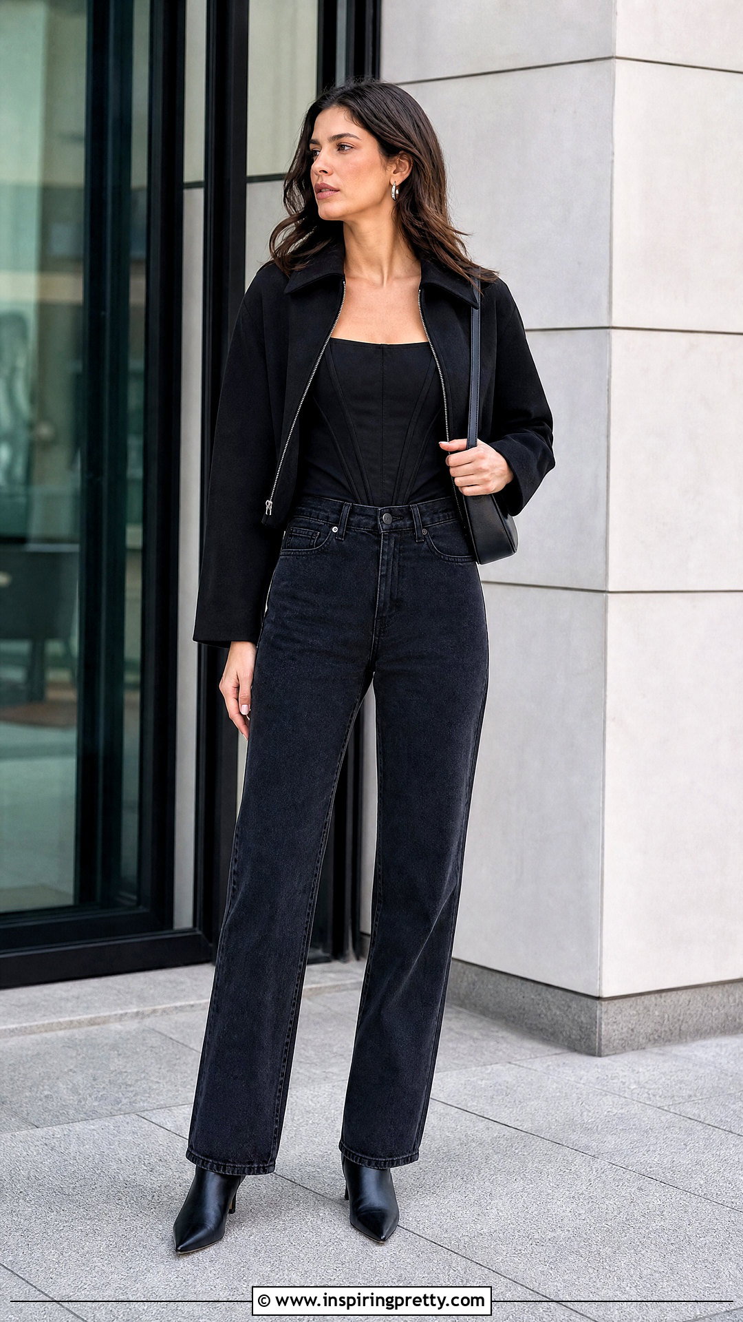 Corset Full Sleeve Top With Straight Jeans - 50 full sleeve top outfits