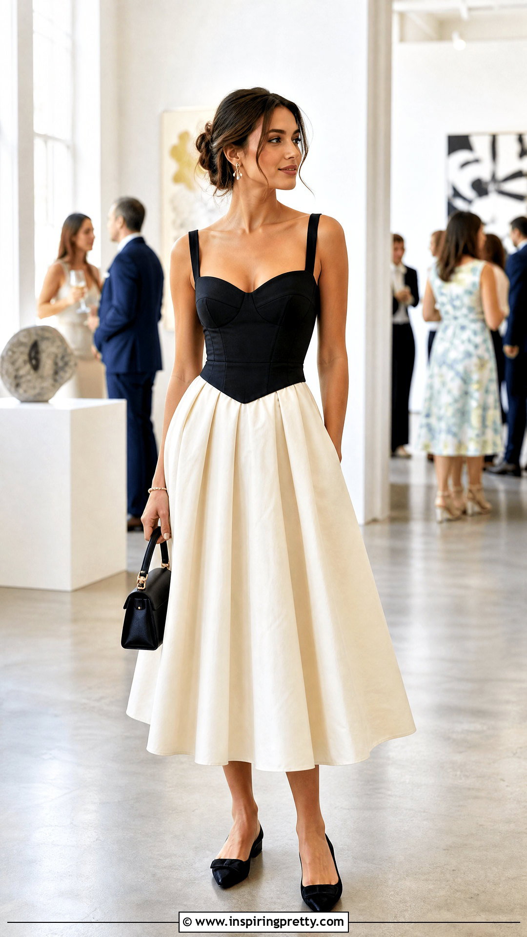 Corset Inspired Sleeveless Top With Full Skirt - 50 sleeveless tops for women