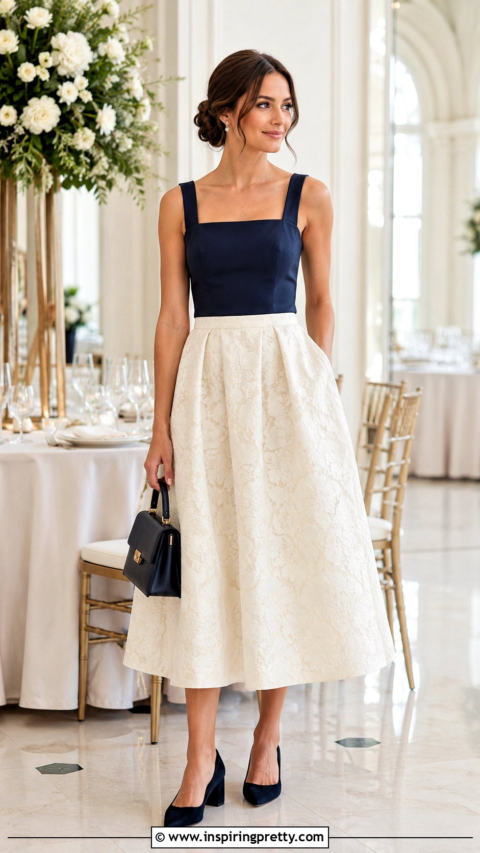 Corset Inspired Top And Full Midi Skirt Outfit - 50 top and skirt outfit ideas