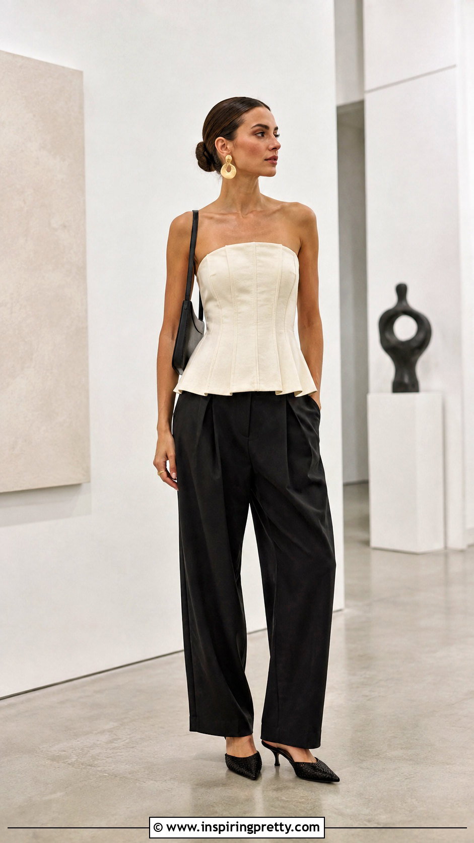 Corset Peplum Top With Relaxed Trousers - 50 peplum tops for women