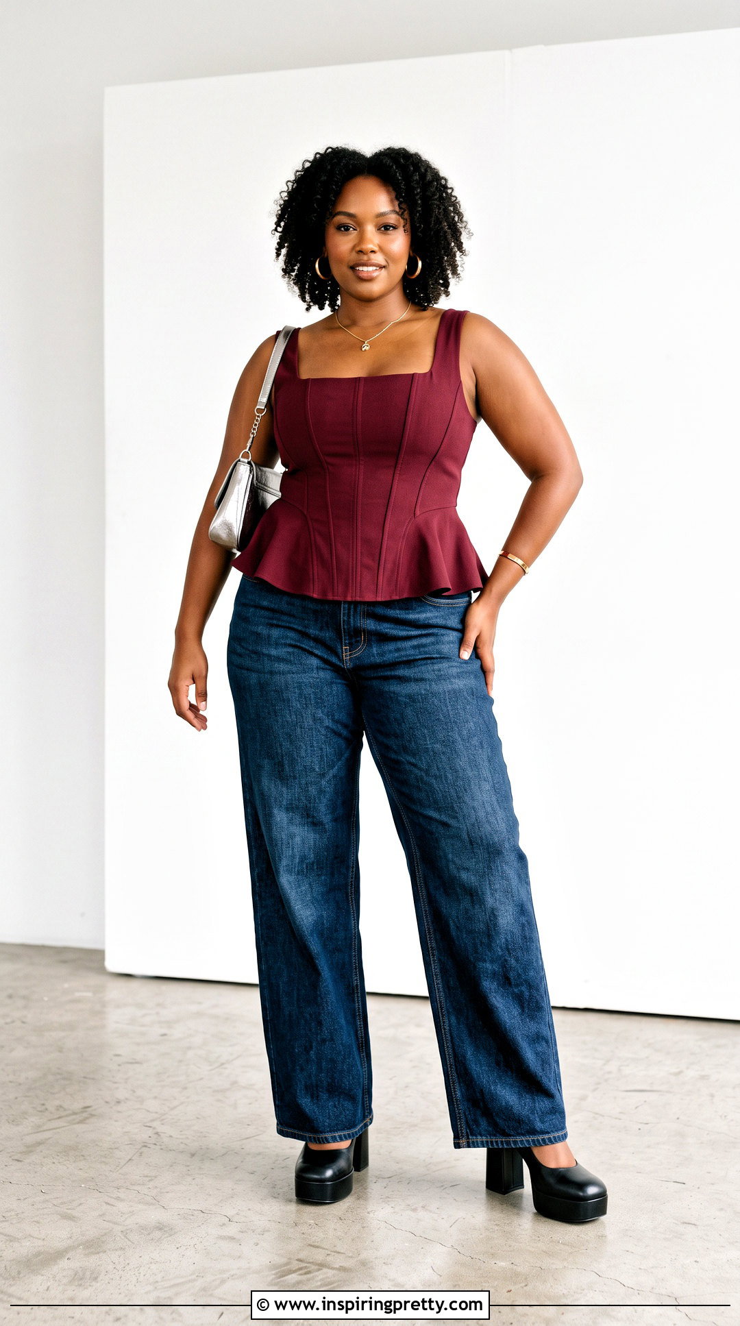 Corset Peplum Top With Wide Leg Jeans - 25 peplum top early 2000s