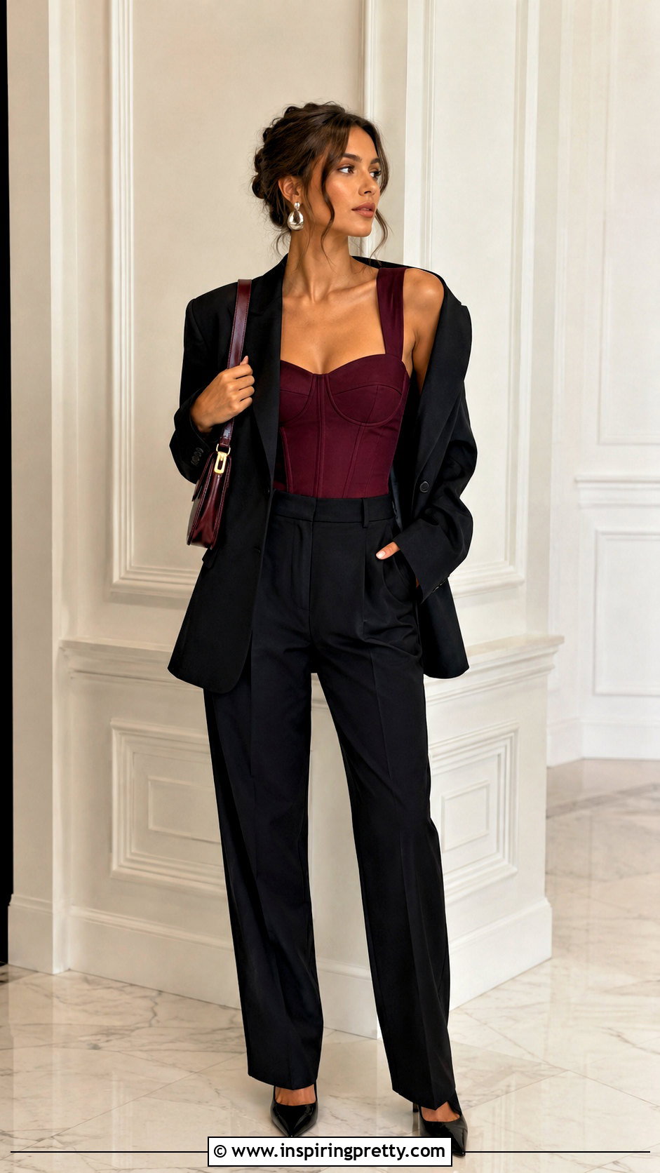 Corset Style Top With Blazer And Trousers - 50 fancy top designs for women
