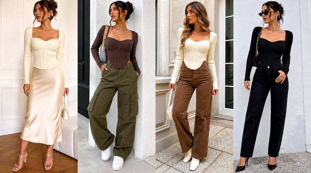 25 Corset Sweater Top Outfit Ideas for Cozy Date Nights