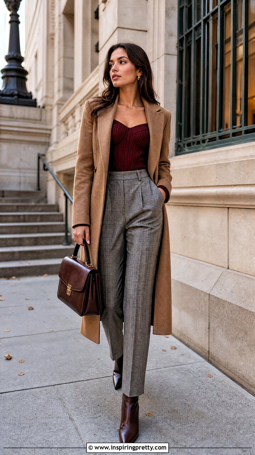 Corset Sweater Top With Plaid Trousers - 25 corset sweater top outfit ideas