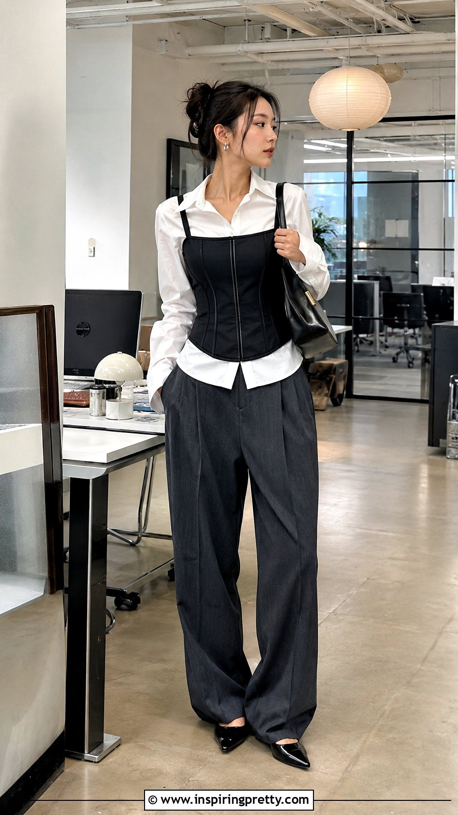 Corset Tank Top Over Button Down Shirt s Outfit - 20 Tank Top Over Shirt 2000S