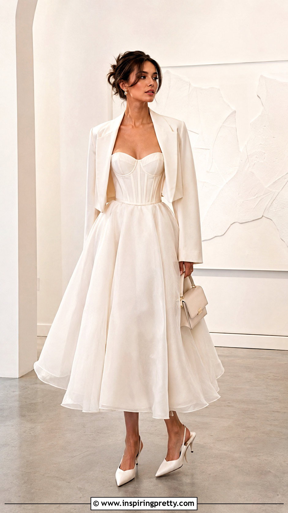 Corset Top And Organza Midi Skirt - 50 corset top and skirt outfit ideas