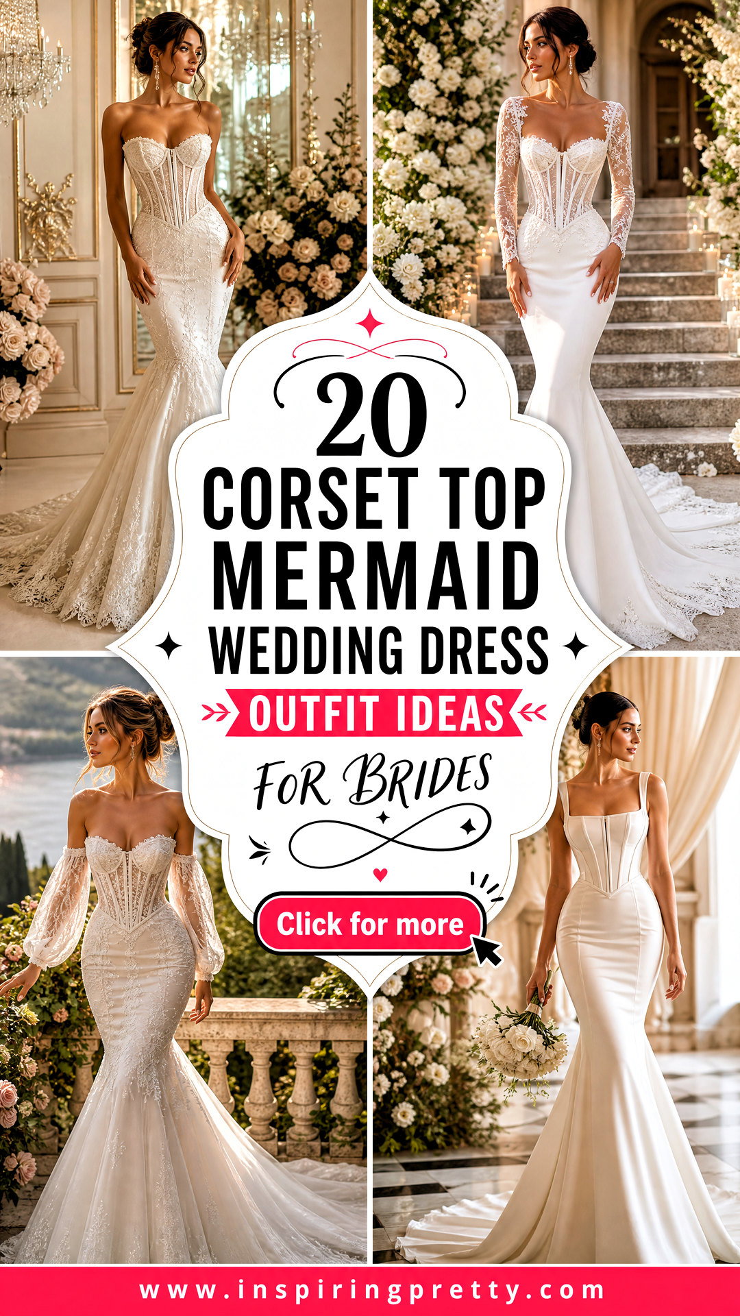 20 Corset Top Mermaid Wedding Dress Outfit Ideas for Brides - 20 Corset Top Mermaid Wedding Dress Outfit Ideas for Brides