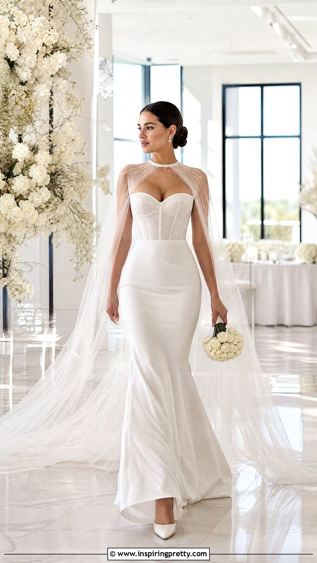 Corset Top Mermaid Wedding Dress With Bridal Cape - 20 corset top mermaid wedding dress outfit ideas