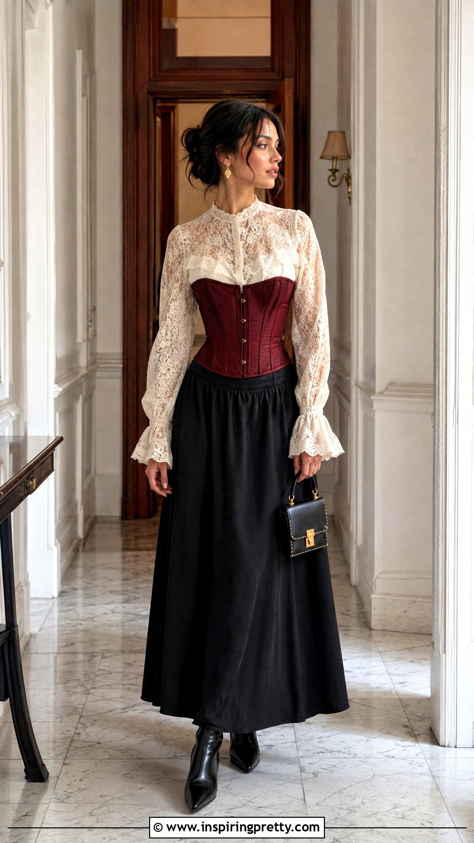 Corset Top Over A Lace Blouse - how to style corset tops (50 ways)