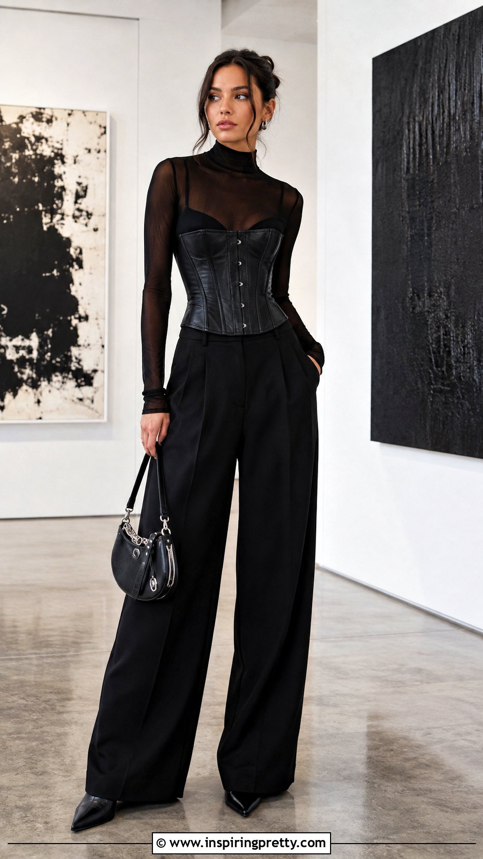 Corset Top Over A Sheer Long Sleeve Top - how to style corset tops (50 ways)