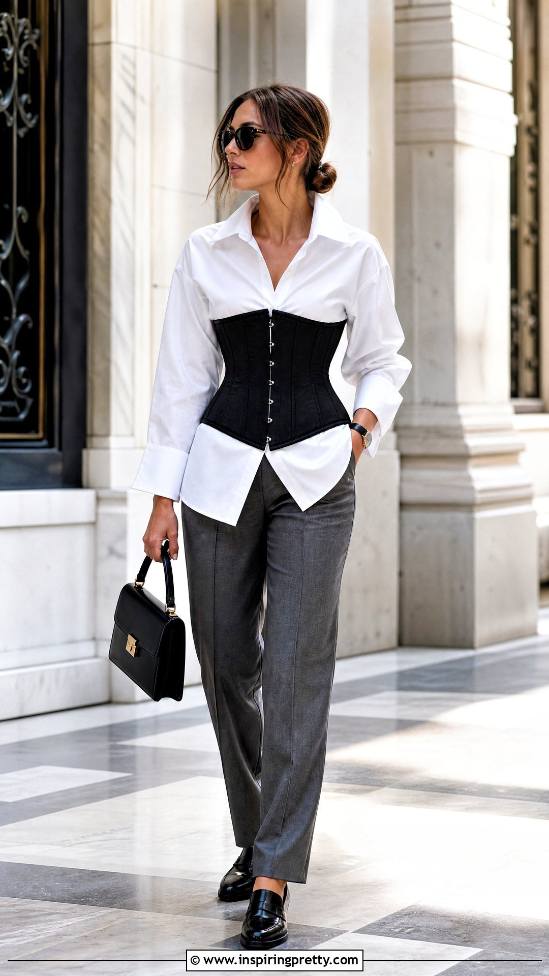 Corset Top Over An Oversized Shirt - 50 corset tops outfit ideas