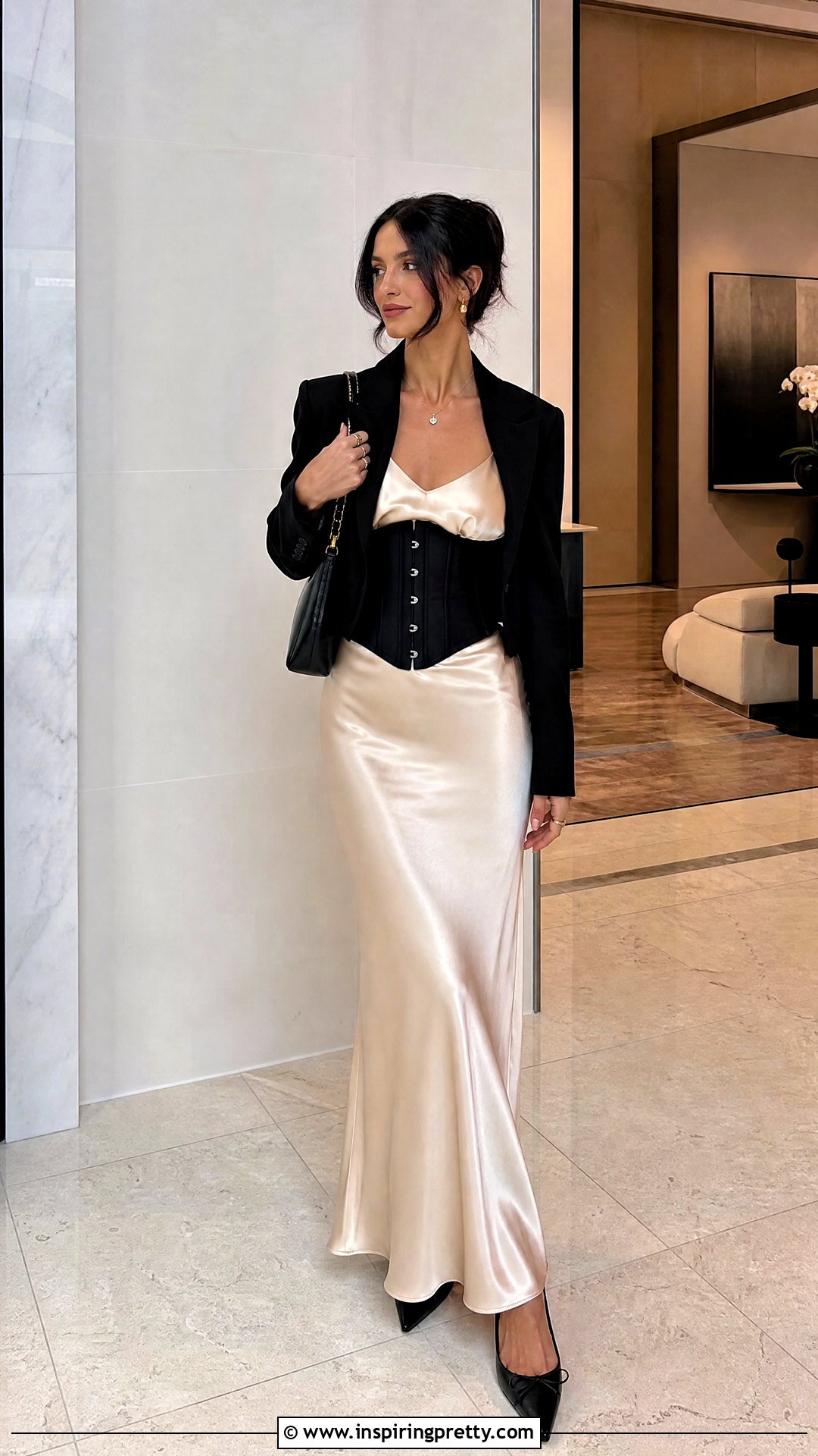 Corset Top Over Slip Dress - 50 corset top dress outfit ideas