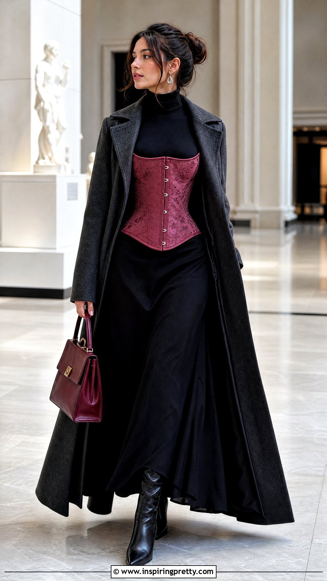 Corset Top Over Turtleneck With Maxi Skirt - 20 valentines corset tops