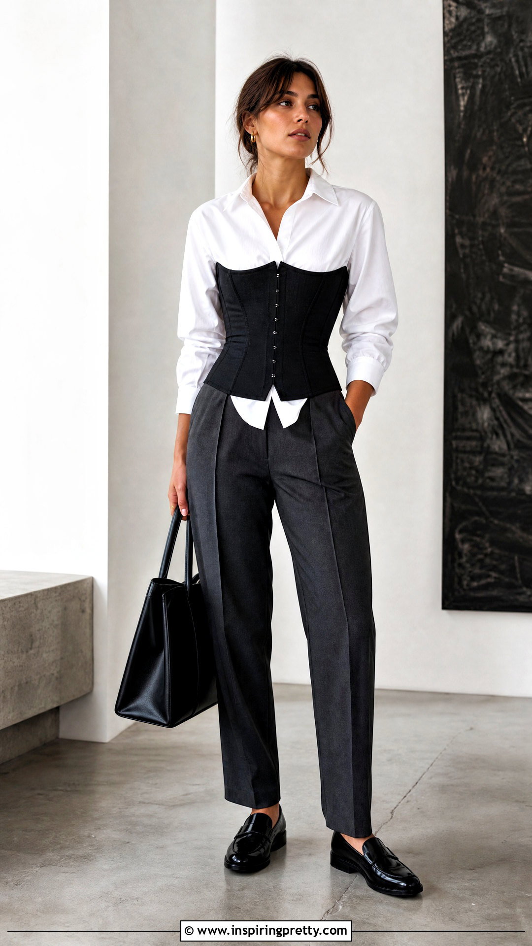 Corset Top Over White Button Down Shirt - 20 All The Details Corset Tops