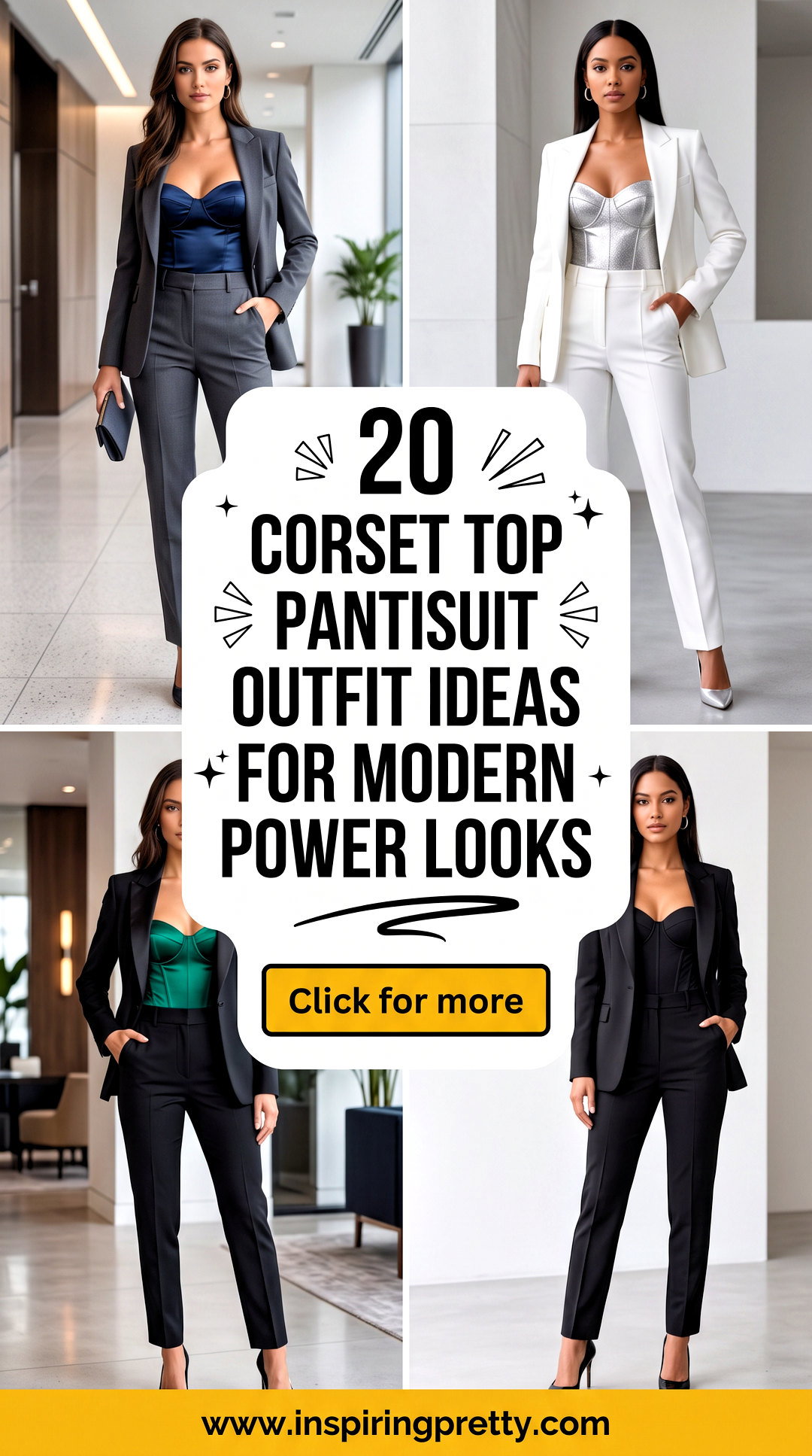 20 Corset Top Pantsuit Outfit Ideas for Modern Power Looks - 20 Corset Top Pantsuit Outfit Ideas for Modern Power Looks