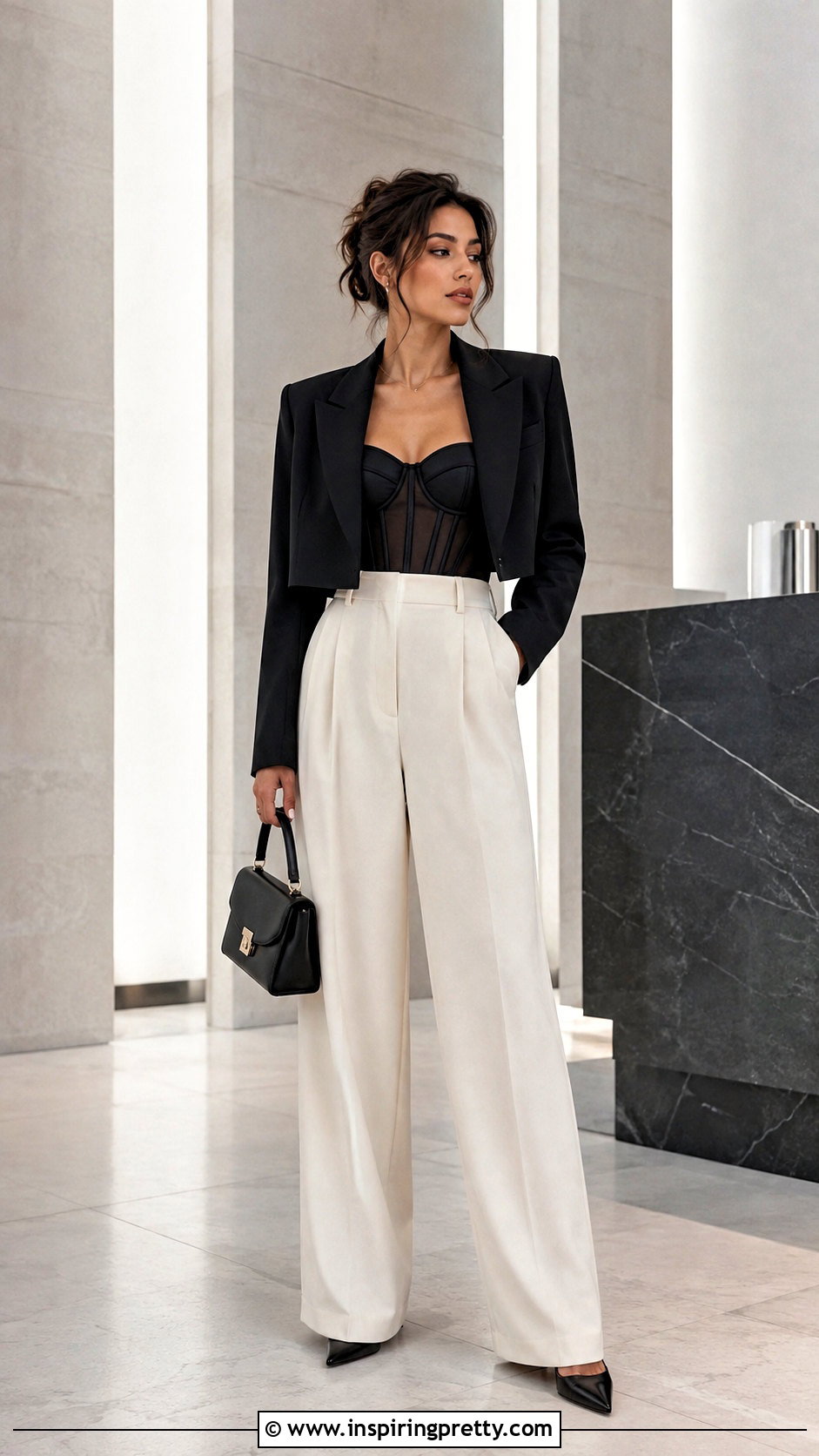 Corset Top With A Cropped Blazer - how to style corset tops (50 ways)
