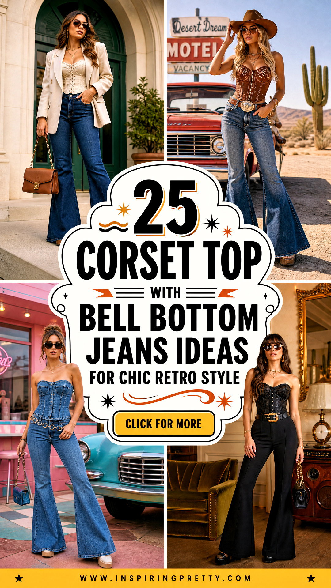 25 Corset Top With Bell Bottom Jeans Ideas for Chic Retro Style - 25 Corset Top With Bell Bottom Jeans Ideas for Chic Retro Style