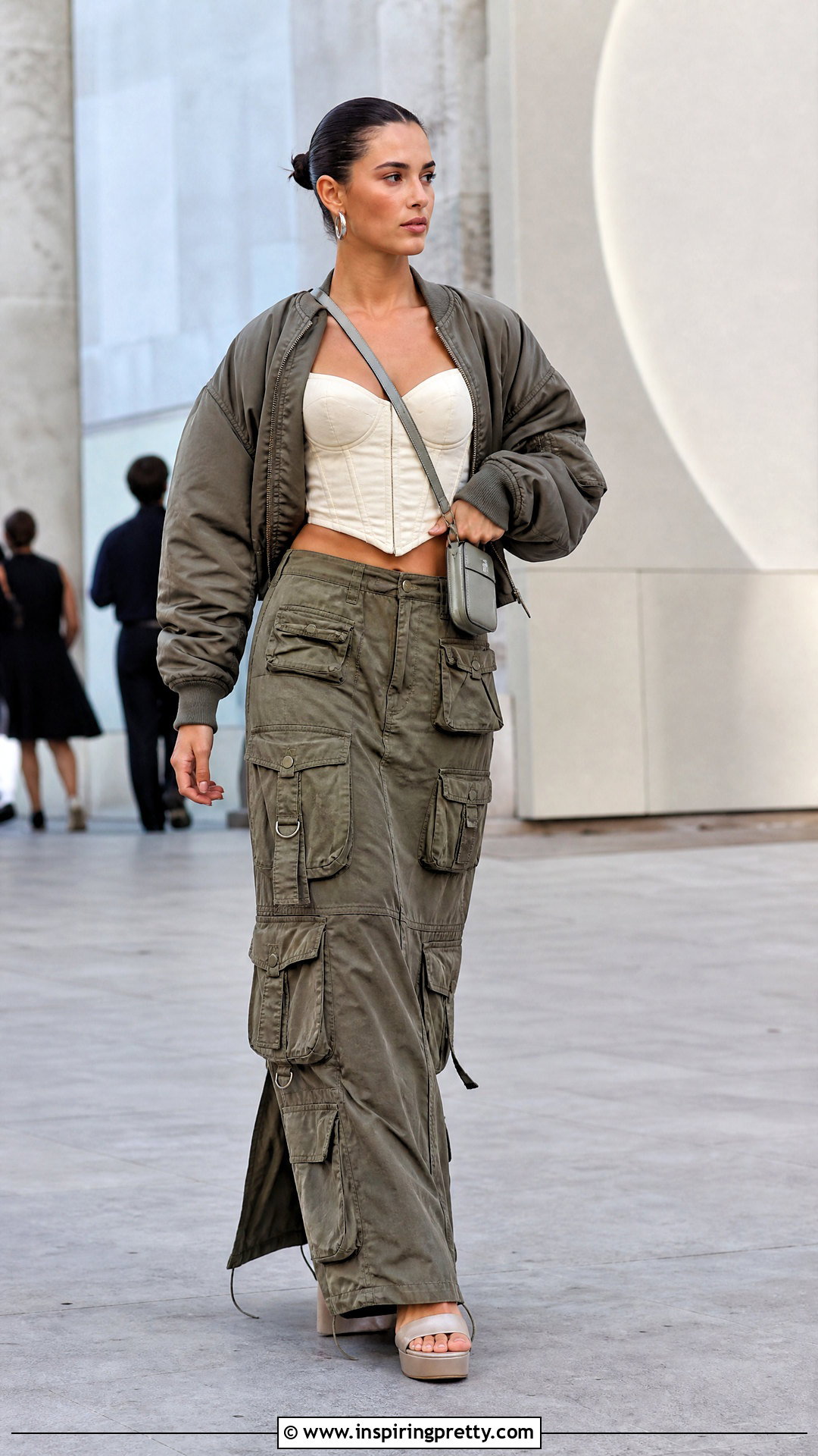 Corset Top With Cargo Maxi Skirt - 50 corset top outfits
