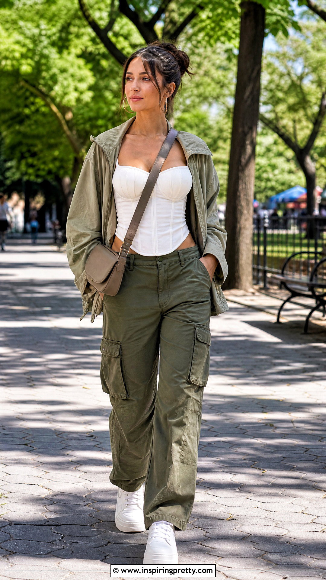 Corset Top With Cargo Trousers - 50 corset top and trousers outfit ideas