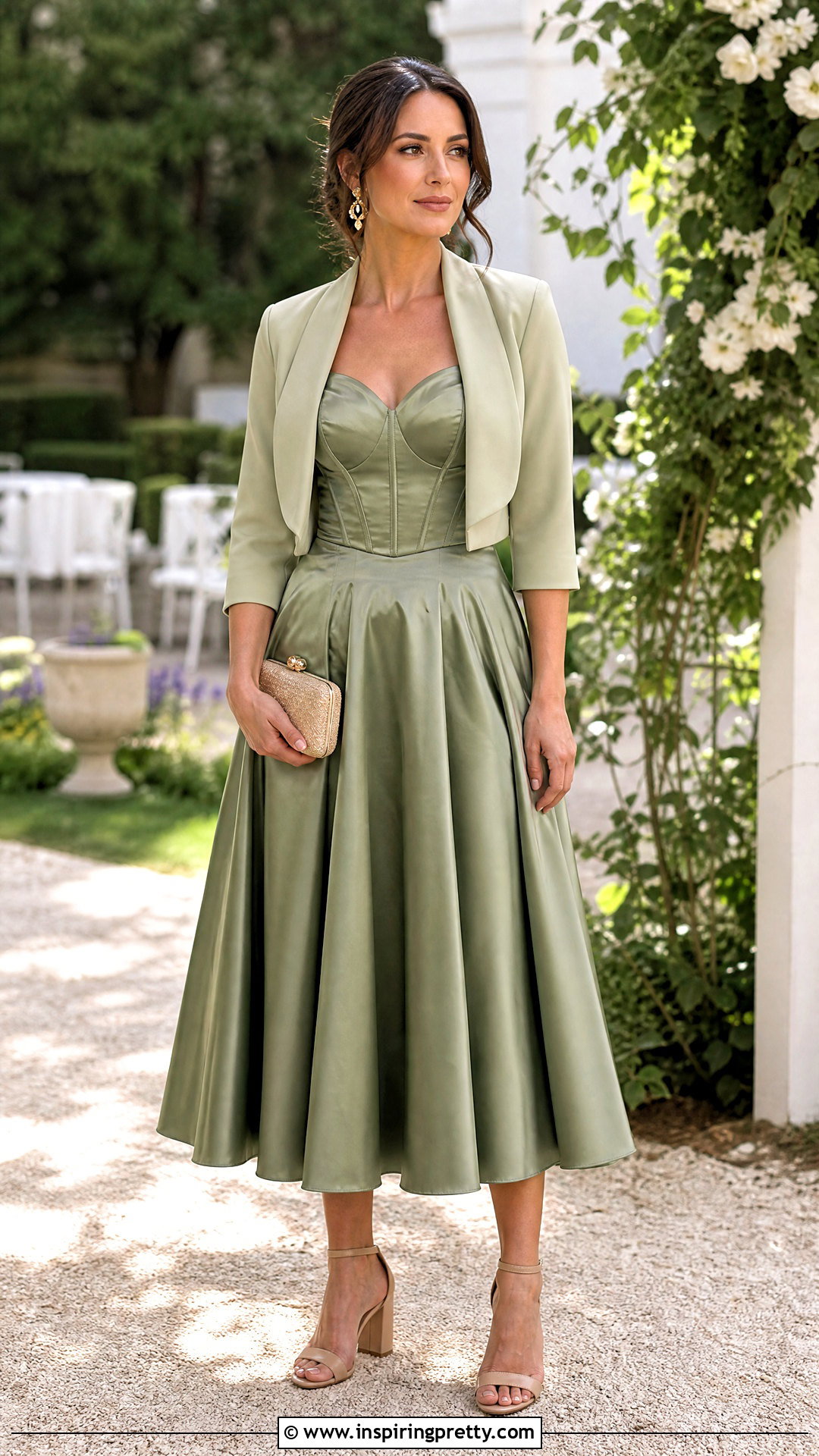 Corset Top With Full Midi Skirt For Wedding Guest Outfit - 50 corset top outfit ideas