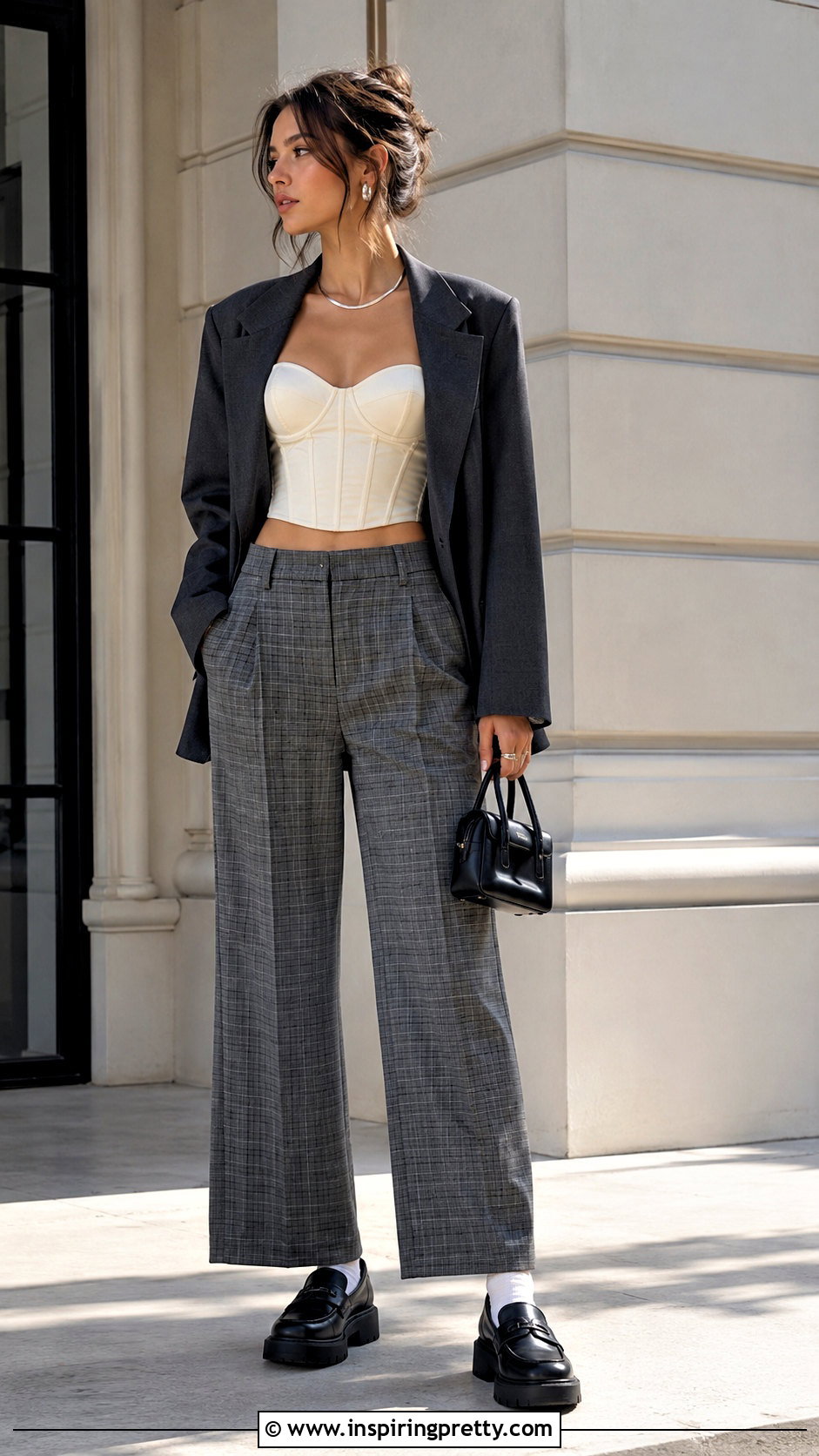 Corset Top With Plaid Pants - 20 Corset Top Outfit 90S