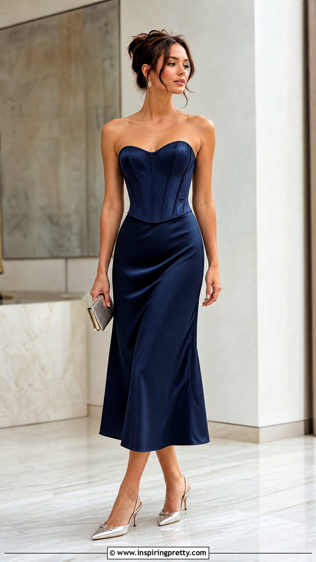 Corset Top With Satin Slip Skirt - 50 corset top outfits